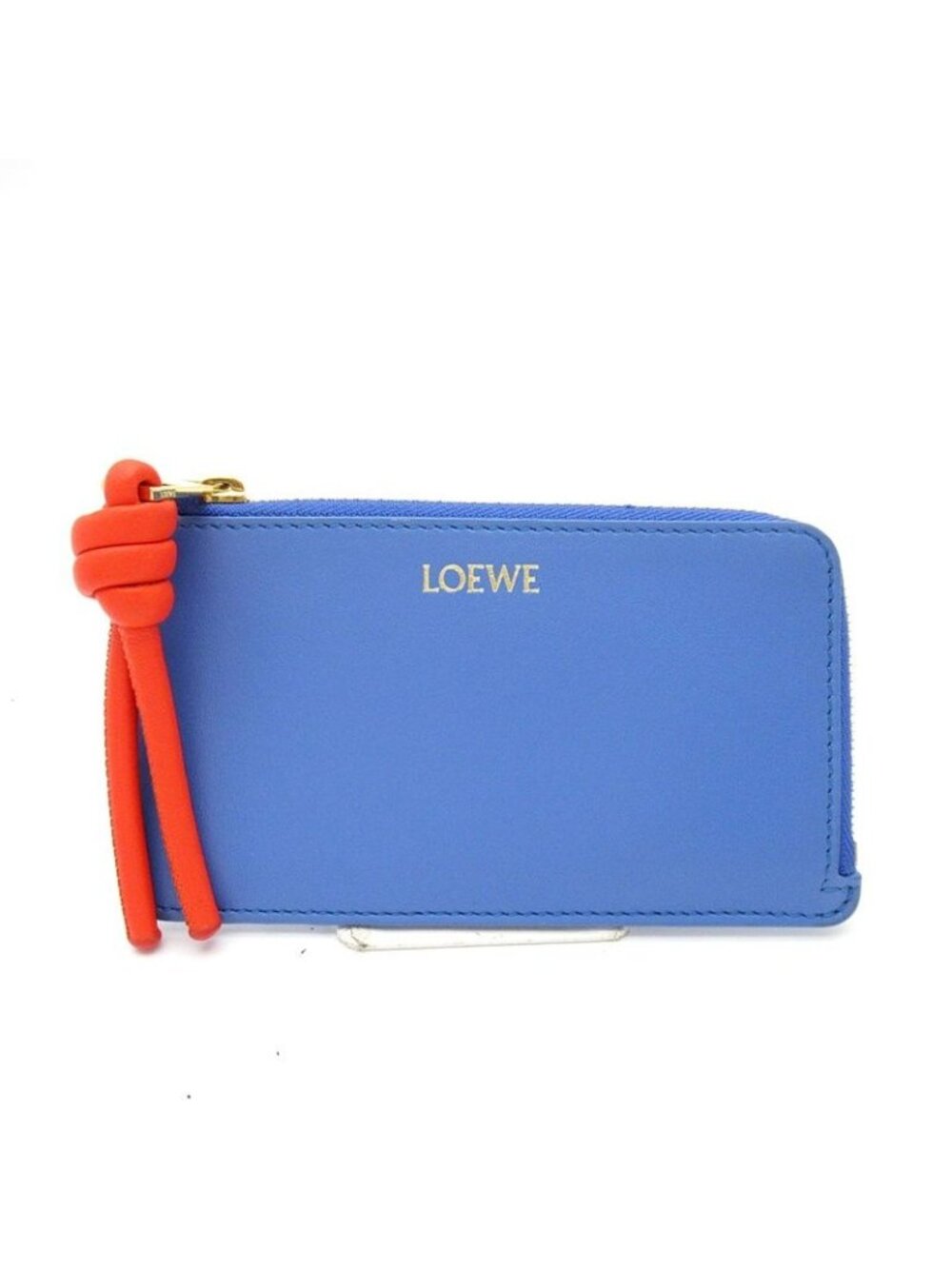 Loewe Fragment Card Coin Purse Calfskin Blue Orange